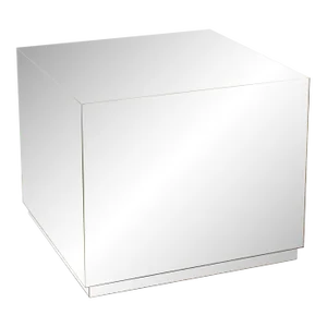 Italian Post Modern Mirrored Steel Cube Table