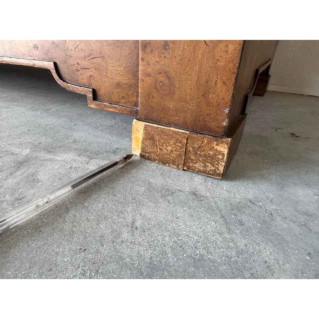 1970s Hollywood Regency Mastercraft Burl Wood Buffet / Credenza For Sale - Image 10 of 12