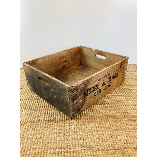 Early 20th Century Vintage / Antique Rustic Farmhouse Style Wood Vegetable Shipping Crate Box For Sale - Image 5 of 8