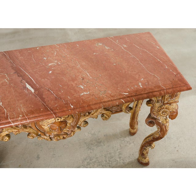 Italian Baroque Style Marble Top Console Table For Sale - Image 10 of 18