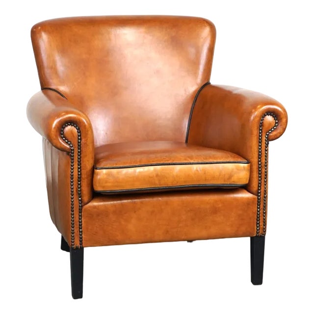 Sheepskin Leather Armchair For Sale
