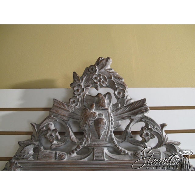 Traditional Friedman Brothers #6343 White Washed Carved Frame Decorative Mirror For Sale - Image 3 of 9