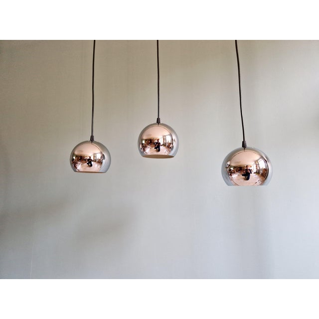 Space Age Eyeball Pendant Lights in Chromed Metal, 1970s, Set of 3 For Sale - Image 10 of 16
