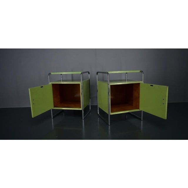 1930s Bauhaus Night Stands attributed to Vichr & Co., 1930s, Set of 2 For Sale - Image 5 of 18