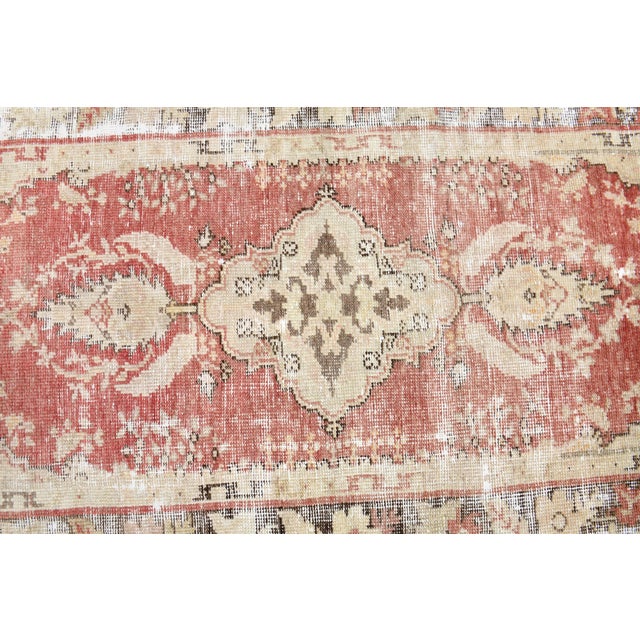 1970s Vintage Handmade Wool Cotton Red Area Rug For Sale - Image 9 of 11