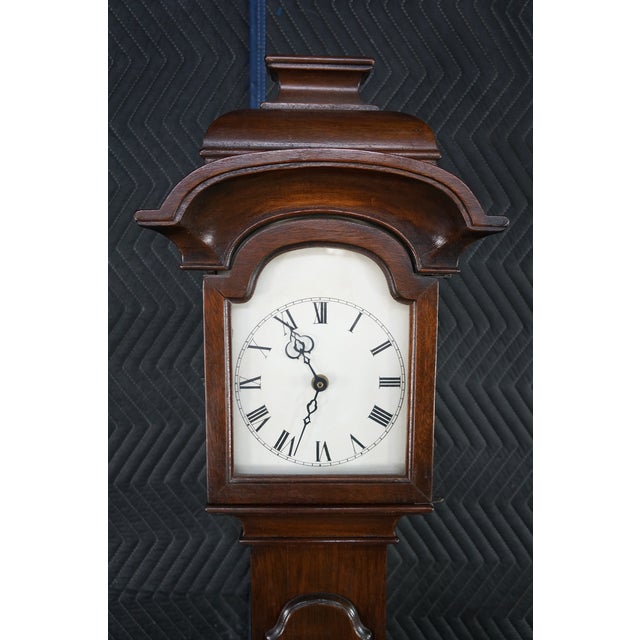 Brown Vintage Chapman Federal Revival Mahogany Longcase Grandfather Case Clock Spain For Sale - Image 8 of 18