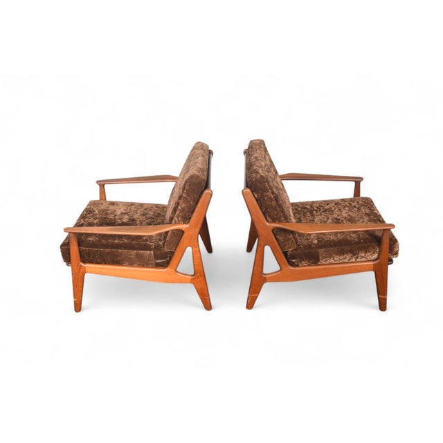 Mid 20th Century Mid 20th Century Pair of Arne Vodder for Vamo Lounge Chairs in Teak For Sale - Image 5 of 15