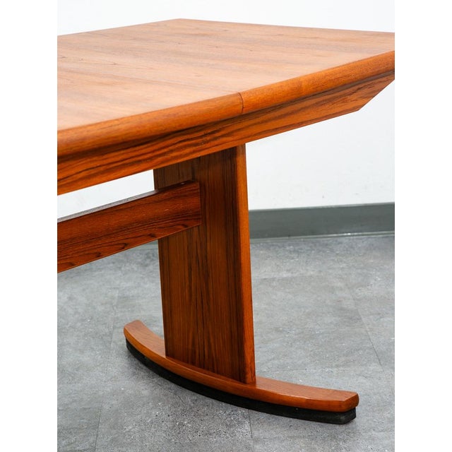 Mid Century Danish Modern Dining Table Teak Rectangular Extension 2 Leaf Denmark For Sale - Image 10 of 12