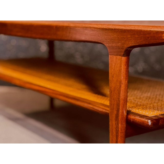Teak Coffee Table with Rattan Rack, 1960s For Sale - Image 14 of 17