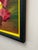 Bottle Green Vintage Mid Century Impressionist "Poppy" Floral Still Life Original Oil Framed Painting in Bottle Green, Dark Pink & Canary Yellow For Sale - Image 8 of 12