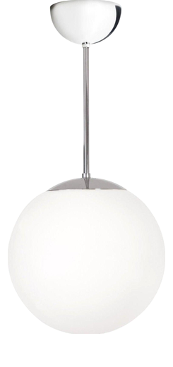 Artcraft Chrome Glob Ceiling Lamp in Brass and Glass from Konsthantverk