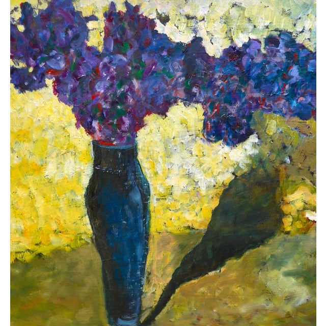 Martha Holden "Lilacs in a Vase" Oil on Canvas Painting, Framed For Sale - Image 4 of 10