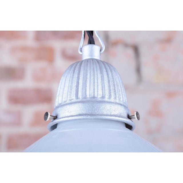 Mid-Century Chandelier in Metal and Opal Glass, Czech, 1970s For Sale - Image 4 of 7