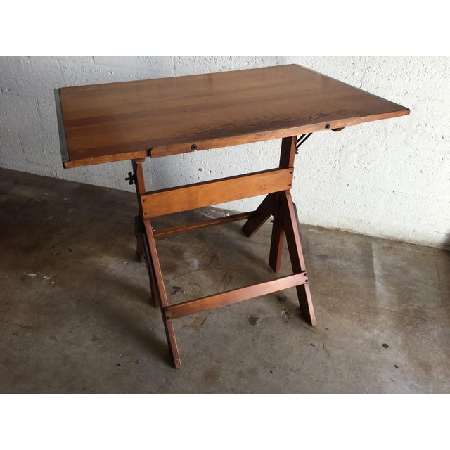 Vintage Adjustable Industrial Drafting Table Chairish