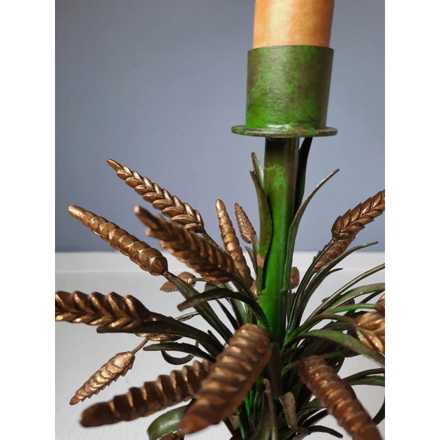 Gold Wheat Sheaf Table Lamp, 1950s For Sale - Image 8 of 12
