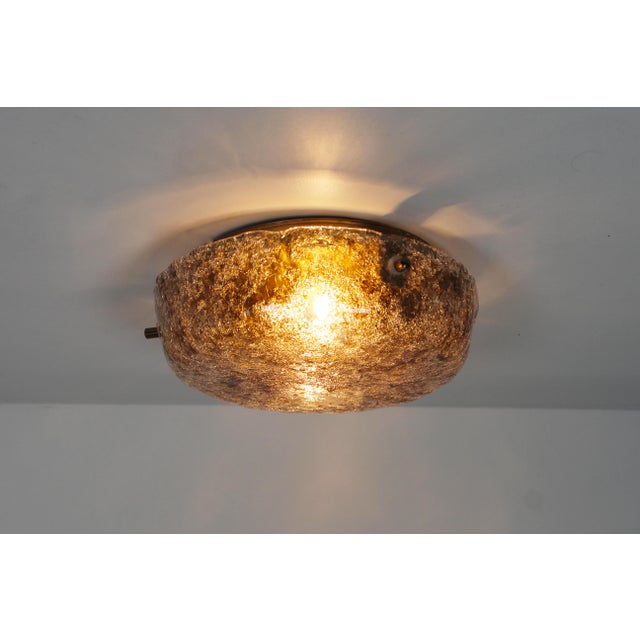 Brown Brass and Murano Glass Flush Mount from Hillebrand Lighting, 1970s For Sale - Image 8 of 10