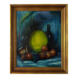 Late 20th Century Modern Still Life Acrylic Painting on Canvas, Framed