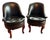 Pair of Maitland Smith Leather Swivel Chairs For Sale