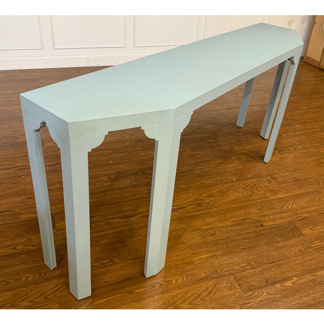 Contemporary Light Blue Console Table by Highland House For Sale - Image 11 of 13