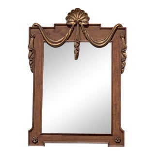 Faux Grain & Giltwood Neoclassical Style Mirror For Sale