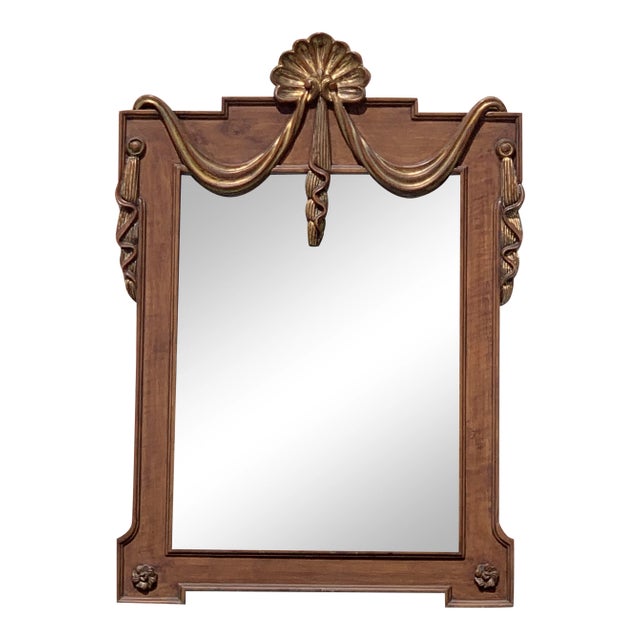 Faux Grain & Giltwood Neoclassical Style Mirror For Sale