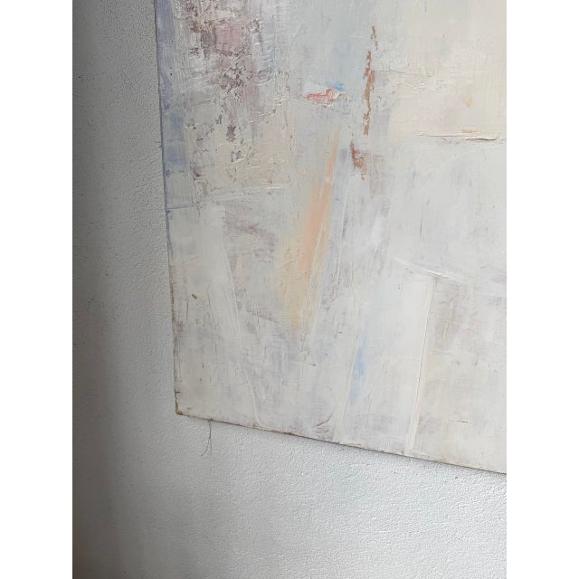 Abstract White Canvas, Oil Painting, 20th Century For Sale - Image 16 of 18