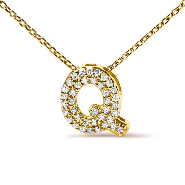 Elegance meets personalized charm in this exquisite pendant, meticulously crafted from radiant 10K yellow gold enhances...