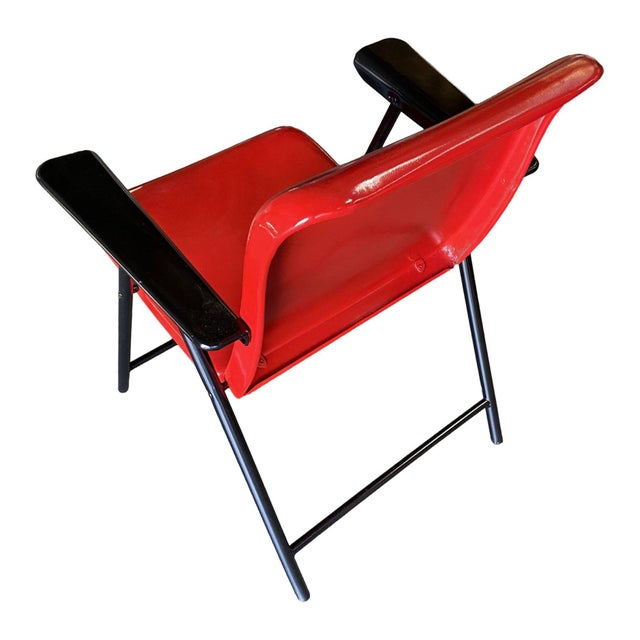 1950s Russel Wright Outdoor/Patio Steel Folding Chair by Schwayder Bros For Sale - Image 4 of 9