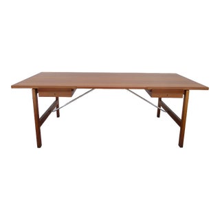 Hans Wegner for Andreas Tuck At325 Teak Desk With Key For Sale