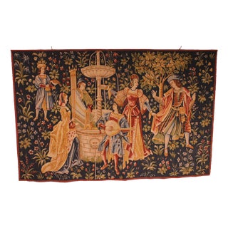 Mille-Feuille and a Village Festival Concert at the Fountain Tapestry, 1930s For Sale