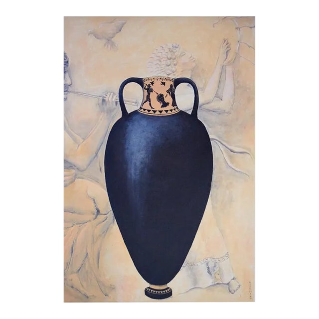 Contemporary Classical Antiquity Inspired Musicians and Birds Oil Painting 2014 For Sale