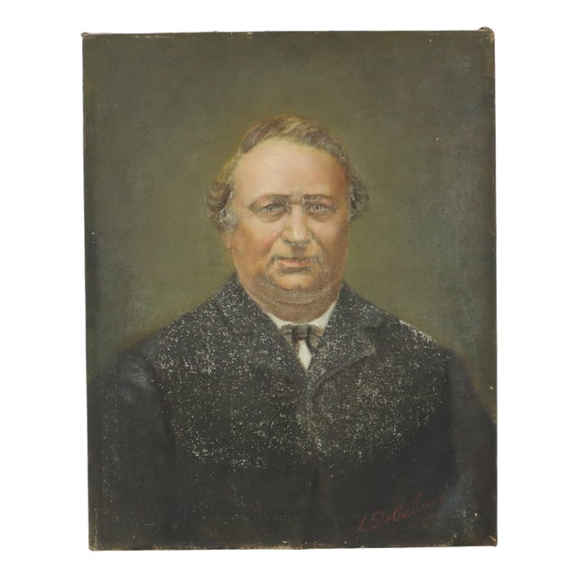 L. De Caluwé, Portrait of a Man, Early 20th Century, Painting on Canvas For Sale