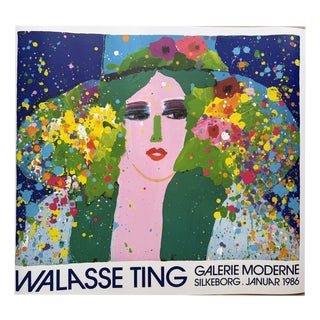 Galerie Moderne Silkeborg Exhibition Poster by Walasse Ting, 1986 For Sale