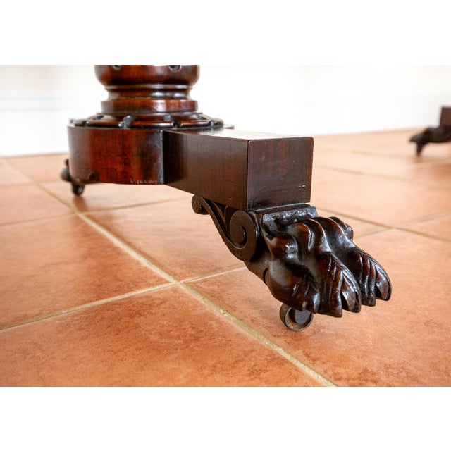 William IV Library Table in Rosewood and Mahogany, England, 1830s For Sale - Image 12 of 18