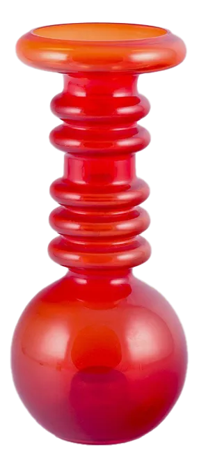 Carmen Vase in Orange Art Glass by Tamara Aladin for Riihimäki Glass, Finland, 1960s