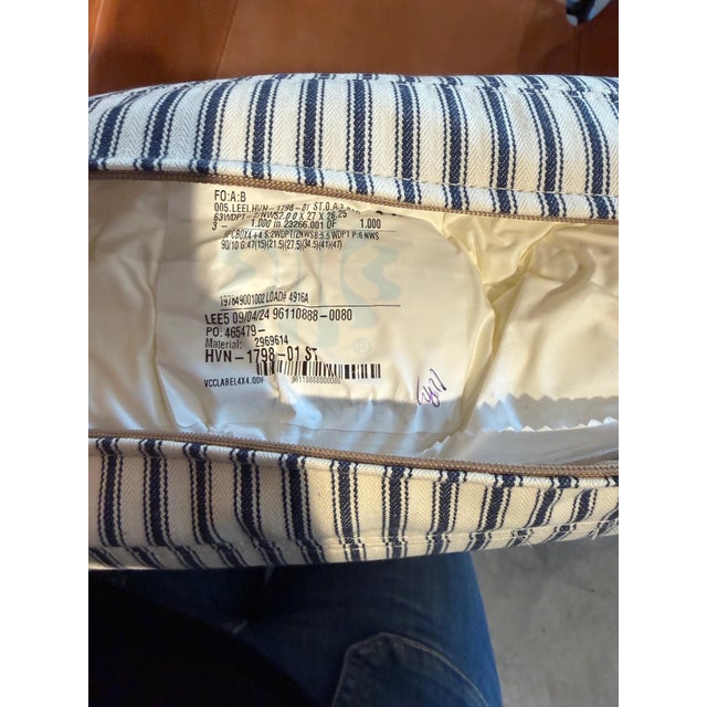 Pair of Lee Industries Leather Campaign Chair For Sale In New York - Image 6 of 6