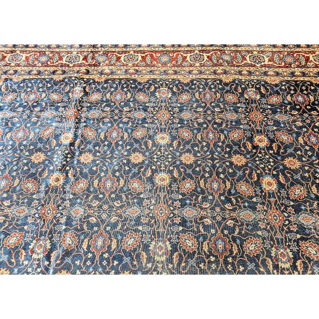 Vintage Persian Mahal Sultanabad Rug, Hand-Knotted Wool, Geometric Pattern, 11x14, Navy & Burgundy For Sale In Chicago - Image 6 of 13