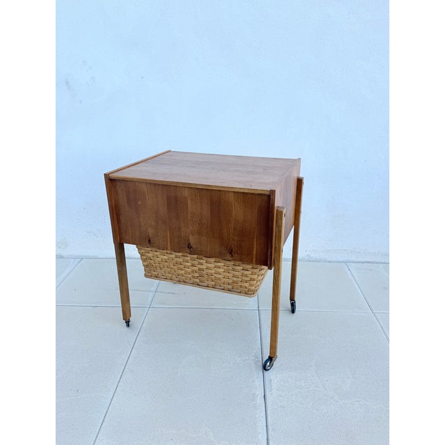 German Sewing Box with Drawers and Basket, 1970s For Sale - Image 10 of 12