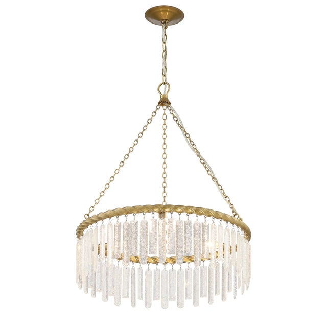 Contemporary Reverie Brass and Crystal 3-Light Circular Contemporary Chandelier For Sale - Image 3 of 8
