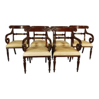 Set of Six (6) Regency Style Dining Chairs For Sale