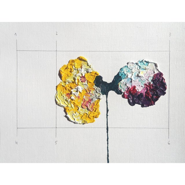 Contemporary 14.2" by 18.9" Framed Organic Modern Original Flower Painting by Diane Grant For Sale - Image 3 of 6