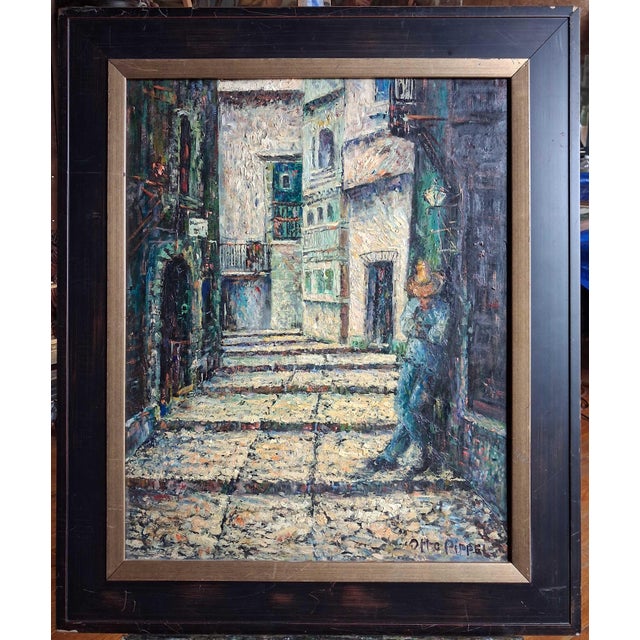 This original Impressionist oil painting on cardboard is signed "Otto Pippel" in the lower right corner. The artwork...