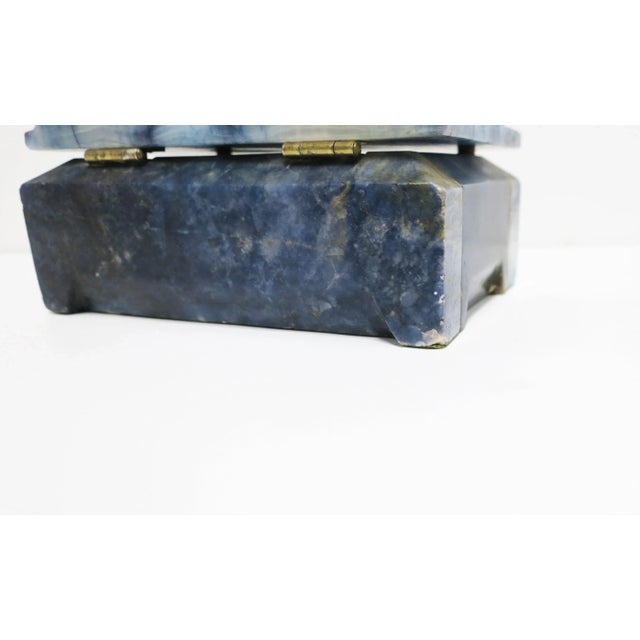 Blue and White Marble Egyptian Revival Box, circa 1970s For Sale - Image 11 of 13