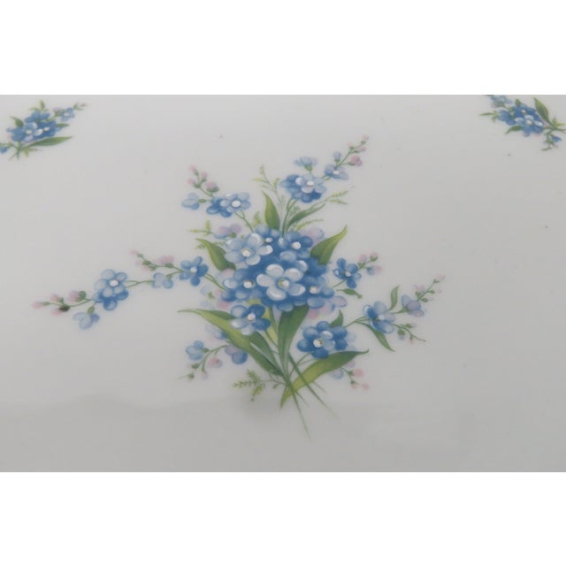 Mid 20th Century Mid 20th Century Limoges Forget Me Not Floral Pattern Floral Dresser Trinket Tray Dish 4532b For Sale - Image 5 of 18