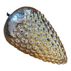 Large 12" Silver Mercury Glass Christmas Kugel Ornament in the Form of a Grape Cluster