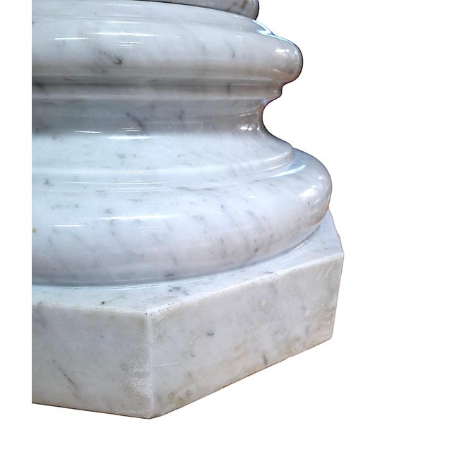 White Marble Neoclassical Pedestal For Sale - Image 16 of 16