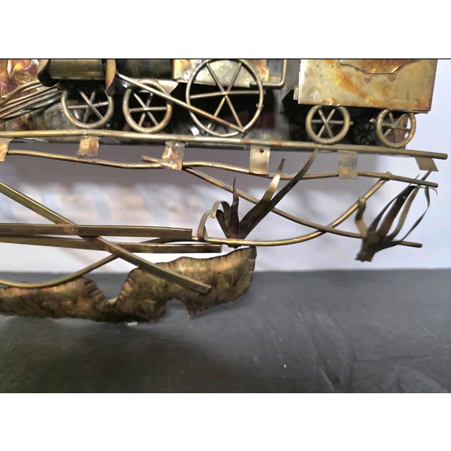 Train Roalroad Copper Sculpture, McM, Union Pacific Central Curtis Jere Style For Sale - Image 10 of 11