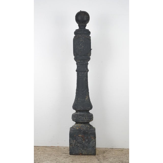 Pair of Antique Victorian 47.5 In. Cast Iron Newel Posts For Sale - Image 4 of 14