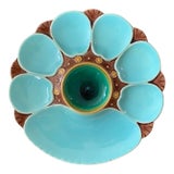 Late 19th Century Majolica Aqua Oyster Plate Minton For Sale