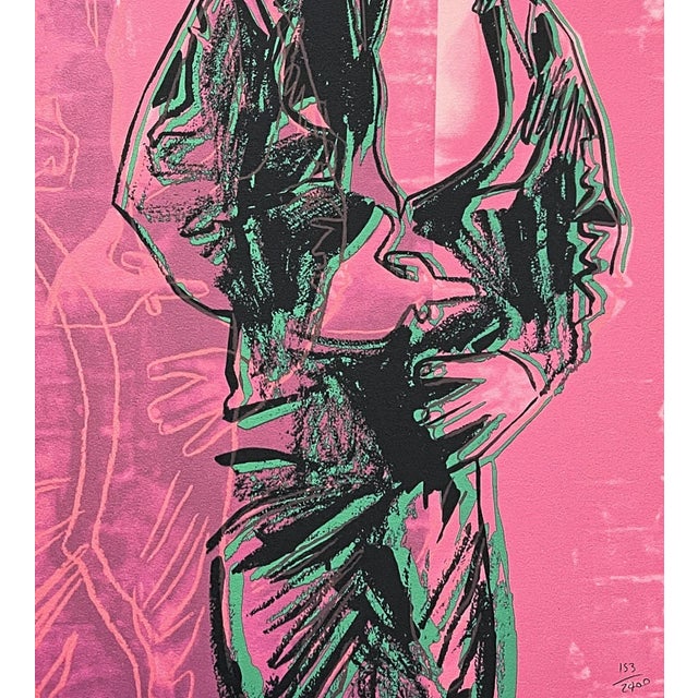 Andy Warhol (after) "James Dean pink" print, size 60 x 60 cm, plate signed bottom right, numbered with pencil on heavy...